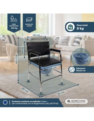 Silla Inodoro Velero Mobiclinic | Con tapa y reposabrazos